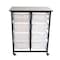 Luxor Mobile Bin Storage Unit - Double Row with Large Clear Bins MBS-DR-8L-CL - alternate 2